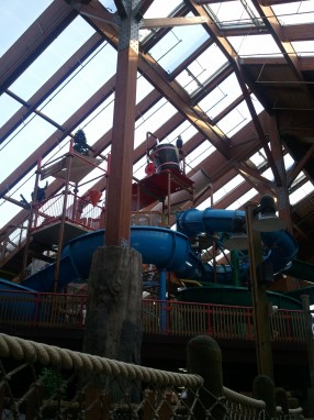 A maze of water slides, Great Escape White Water Bay Indoor Water Park