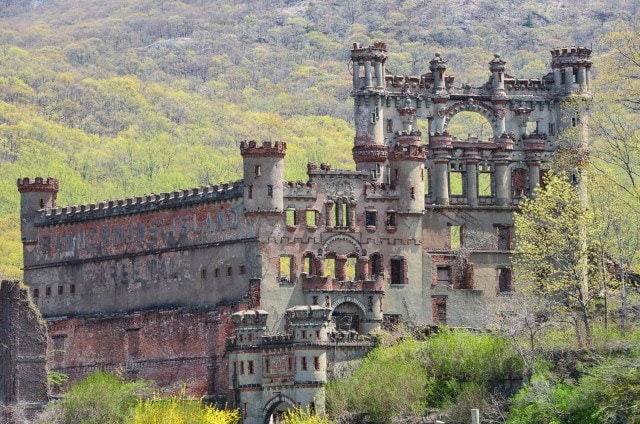 Exterior shot of Bannerman Castle on Pollepel Island in the Hudson River.